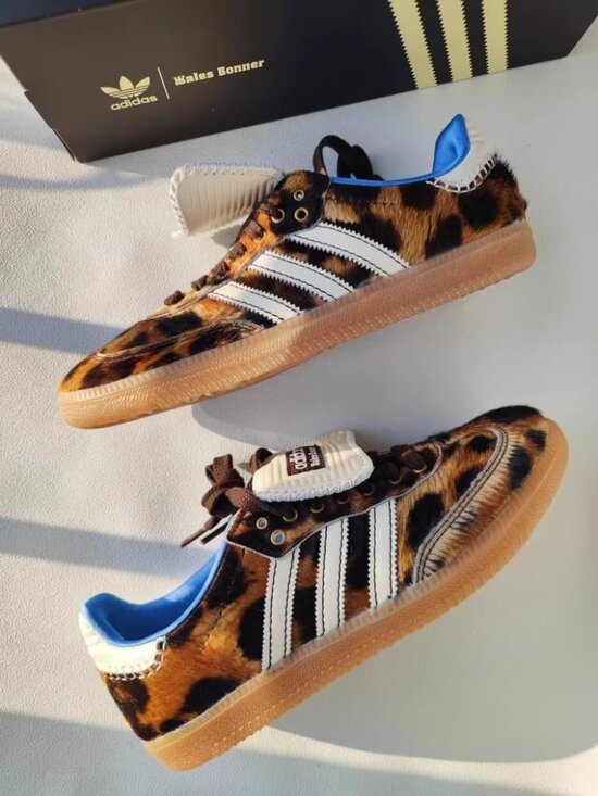 adidas Shoes - Women's Adidas x Wales Bonner Samba Leopard Print Pony Sneakers